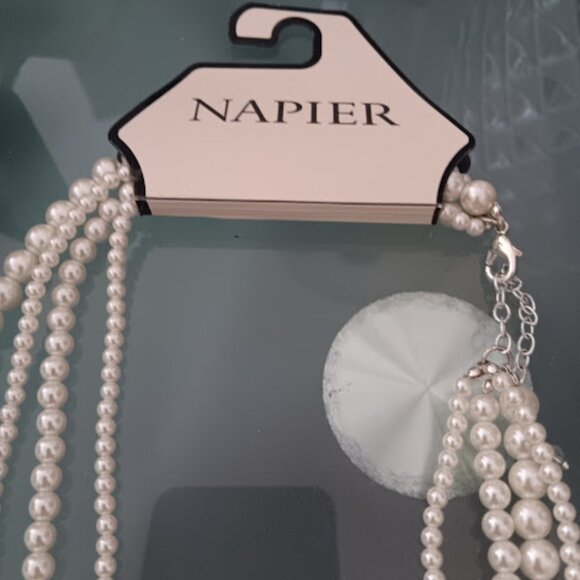 NAPIER Romantic Ivory Pearl 4 Strand Layered Necklace**NEW! - Picture 3 of 8